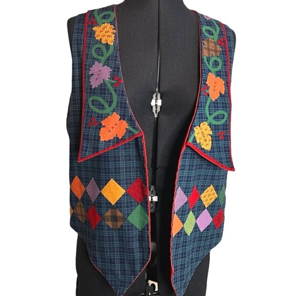 Vintage Handmade Fall Pumpkin Vest M - Picture 2 of 8